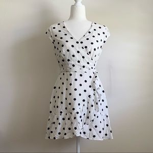 NWOT JCREW faux wrap ruffle dress